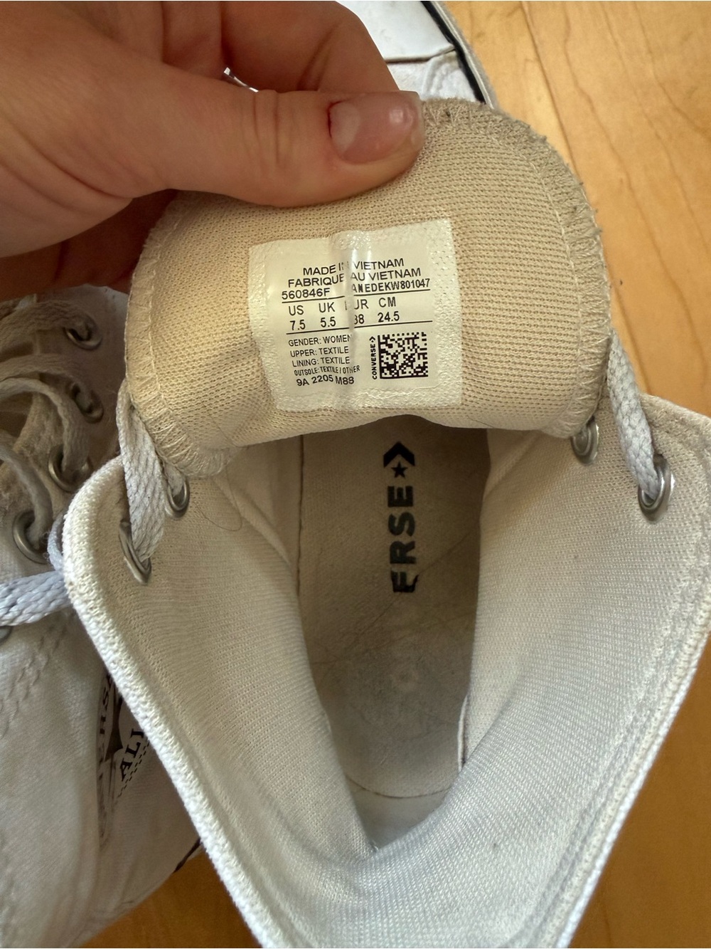 Converse High Top Sneakers - Off-White/Cream SOLD SEPARATELY - Picture 3 of 6